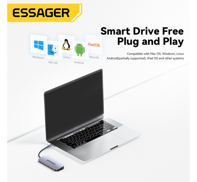 Essager USB-хаб Essager Marble Harp 11 in 1 USB-C Hub (EHB11-FQ0G-Z)