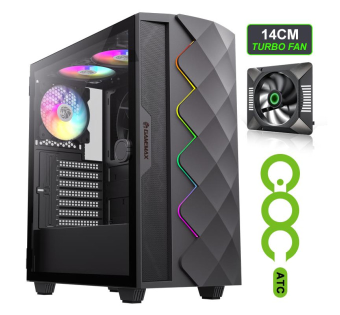 Gamemax Корпус для комп'ютера ATX W/O PSU DIAMOND CP BK GAMEMAX