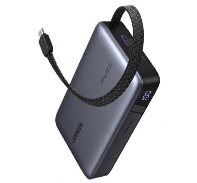 Ugreen Батарея універсальна Ugreen 20000 mAh 67W Cable Space gray (U_55996B)