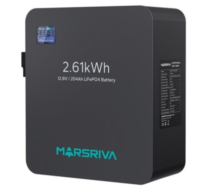 Marsriva Батарея LiFePo4 Marsriva 12.8V 204Ah 2.61kWh (MR-LFP12-200-WMD)