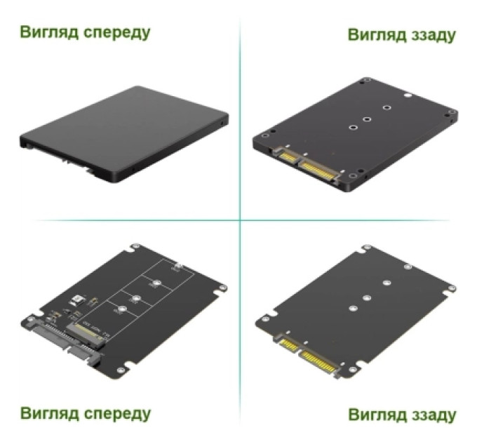 Dynamode Конвертор Dynamode 2.5'' SATA to M.2 (NGFF) SSD 22*30mm, 22*42mm, 22*60mm, 22*80mm (S103-1N-P)