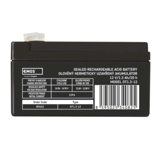 EMOS Батарея до ДБЖ EMOS B9652 AGM 12V 1.3Ah fast 4,7mm (B9652)