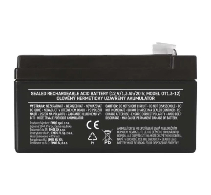 EMOS Батарея до ДБЖ EMOS B9652 AGM 12V 1.3Ah fast 4,7mm (B9652)