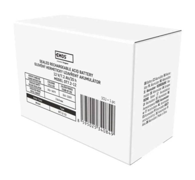 EMOS Батарея до ДБЖ EMOS B9654 AGM 12V 7,2Ah fast 4,7mm (B9654)