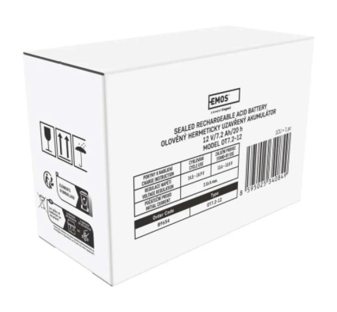 EMOS Батарея до ДБЖ EMOS B9654 AGM 12V 7,2Ah fast 4,7mm (B9654)