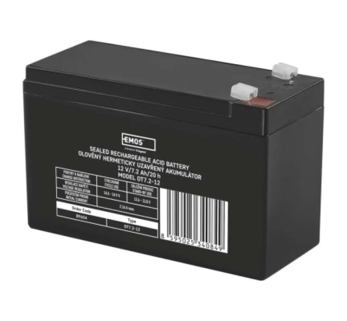 EMOS Батарея до ДБЖ EMOS B9654 AGM 12V 7,2Ah fast 4,7mm (B9654)