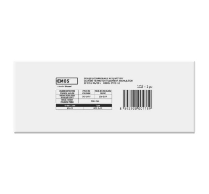 EMOS Батарея до ДБЖ EMOS B9672 AGM 12V 2,2Ah fast 4,7mm (B9672)