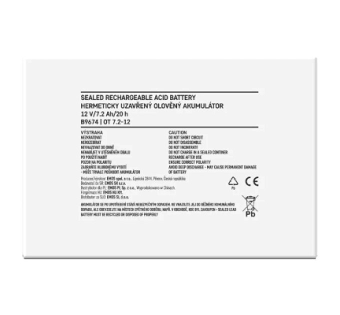 EMOS Батарея до ДБЖ EMOS B9674 AGM 12V 7,2Ah fast 6,3mm (B9674)