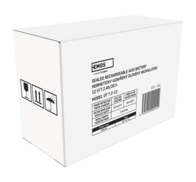 EMOS Батарея до ДБЖ EMOS B9674 AGM 12V 7,2Ah fast 6,3mm (B9674)