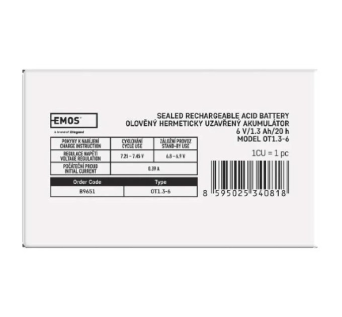 EMOS Батарея до ДБЖ EMOS B9675 AGM 12V 9Ah fast 6,3mm (B9675)