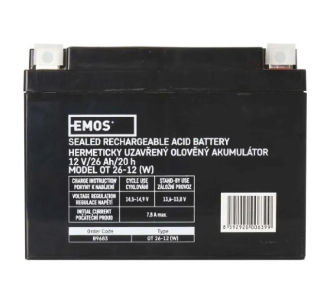 EMOS Батарея до ДБЖ EMOS B9683 12V 26Ah AGM L2 (B9683)