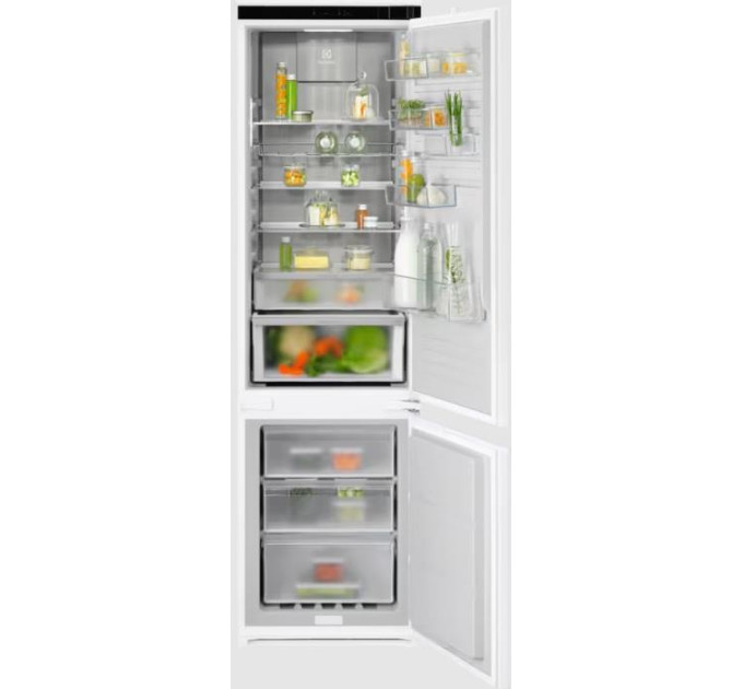 Electrolux HA Холодильник Electrolux вбудований з нижн. мороз., 188x55х55, холод.відд.-215л, мороз.відд.-63л, 2дв., Е, Combi, інв., диспл внутр., зона св-ті, білий