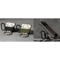 Чохол UAG для AirPods Pro (Gen 3, 2025) with Built-in Phone Stand, Monarch, Olive Drab/Silver