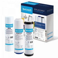 Набір картриджів для проточного фільтра Ecosoft Комплект картриджів Ecosoft 1-2-3 для тристадійних фільтрів (CMV3ECO)