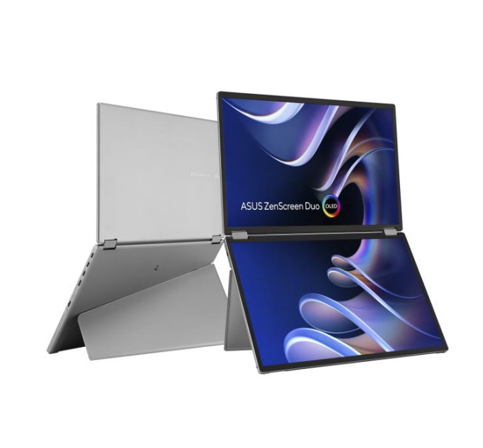ASUS monitors Монітор портативний Asus 2x14" ZenScreen DUO MQ149CD mHDMI, 2xUSB-C, OLED, 1920x1200, 16:10, DCI-P3 100%, HDR400, Cover