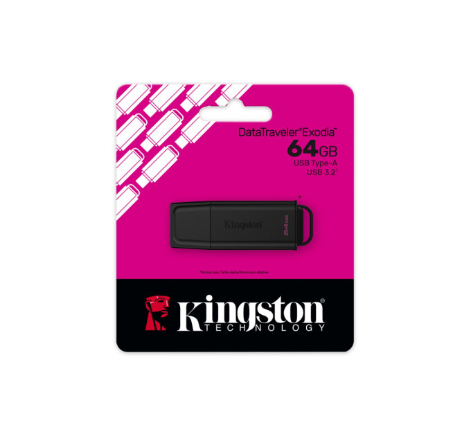 Флеш-накопичувач USB3.2 64GB Kingston DataTraveler Exodia Black (DTXG2/64GB)