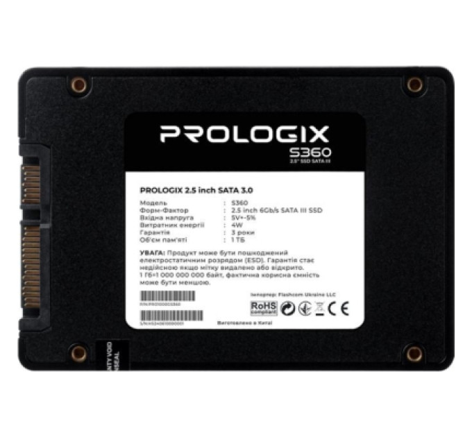 Prologix Накопичувач SSD 2.5" 1TB S360 Prologix (PRO1000GS360)