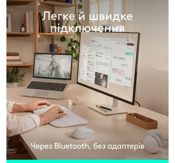 Logitech Мишка Logitech Signature Comfort Plus M850L Wireless/USB-C Off-White (910-007716)