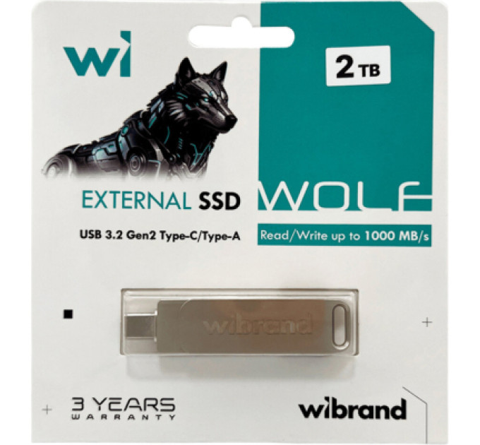Wibrand Накопичувач SSD USB 3.2 2TB Wolf Wibrand (WIEXSSD/WO2TB)