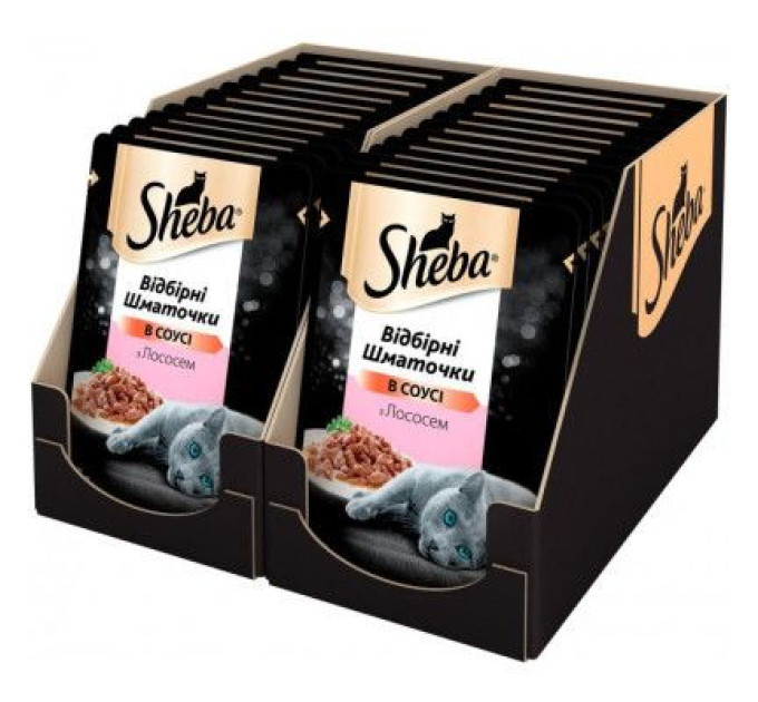 Sheba Вологий корм для кішок Sheba cig POU з лососем у соусі 85 г (4770608257279)