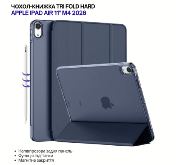 BeCover Чохол до планшета BeCover Tri Fold Hard Apple iPad Air 11" M4 2026 Deep Blue (715243)