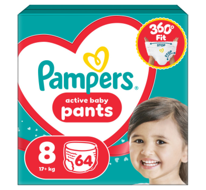 Pampers Підгузки Pampers Active Baby Pants Розмір 8 (17+ кг) 64 шт (8006530304627)