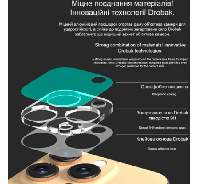 Drobak Скло захисне Drobak 3D Apple iPhone 17 Pro camera (333357)