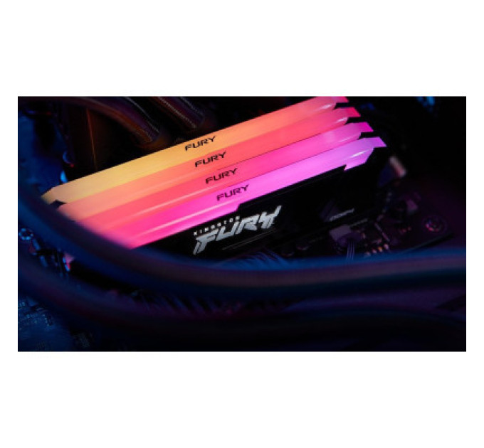 Kingston Fury (ex.HyperX) Модуль пам'яті для комп'ютера DDR4 64GB (2x32GB) 3200 MHz Beast RGB Black Kingston Fury (ex.HyperX) (KF432C16BB2AK2/64)