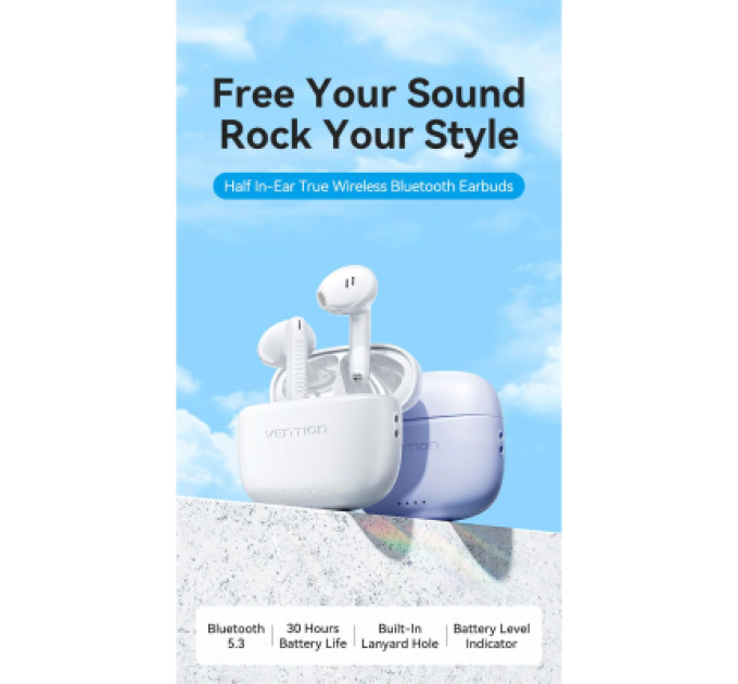 Vention Навушники Vention Elf Earbuds E03 White (NBHW0)