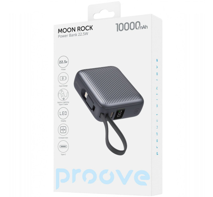 Proove Універсальна мобільна батарея Proove Moon Rock 22.5W 10000mAh Gray (PBM122012105)