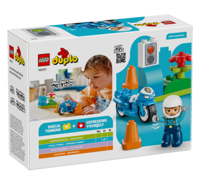 LEGO Конструктор LEGO DUPLO Town Синій поліцейський мотоцикл (10471)