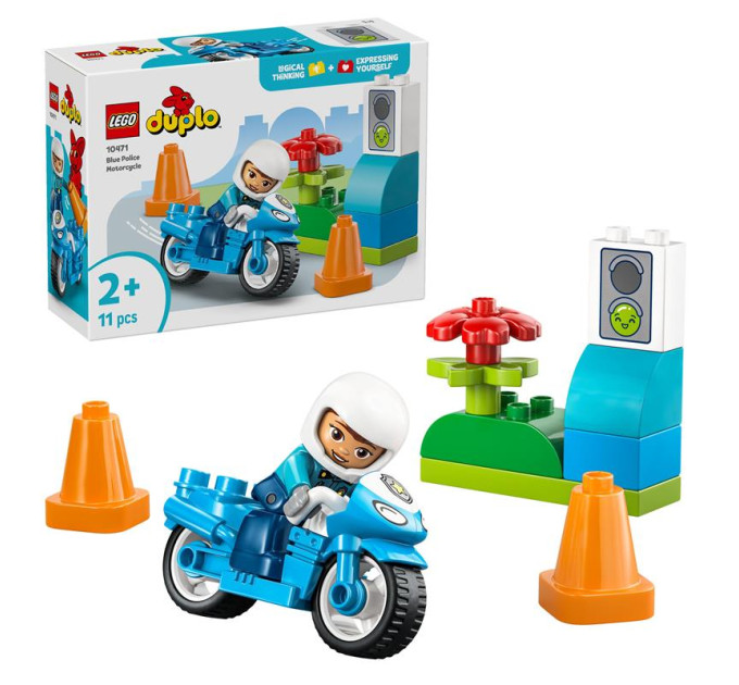 LEGO Конструктор LEGO DUPLO Town Синій поліцейський мотоцикл (10471)