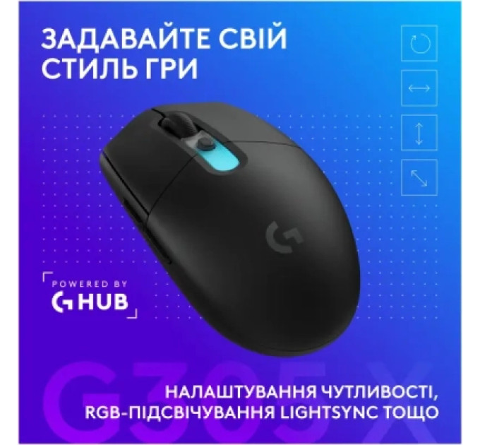 Logitech Мишка Logitech G305 X Superlight Wireless Black (910-007739)