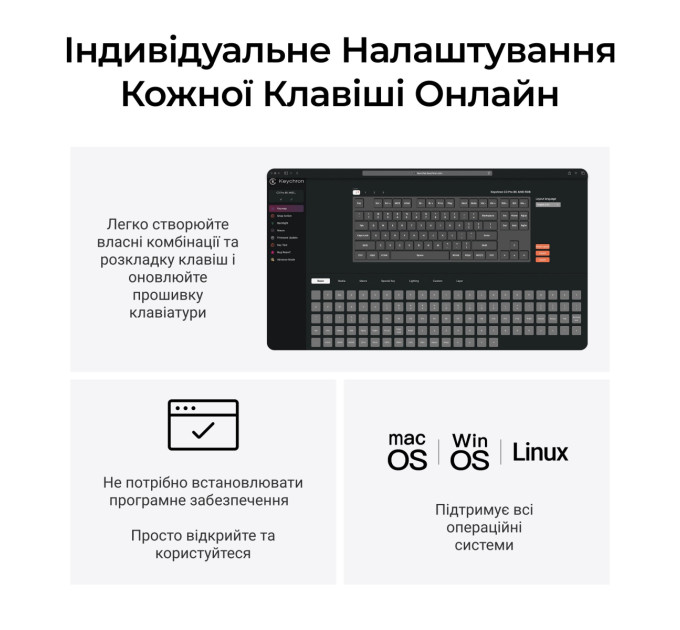Keychron Клавіатура бездротова Keychron C3 Max Super Red Switch Black RGB (C3M-H1-UA)