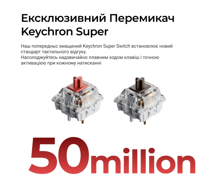 Keychron Клавіатура бездротова Keychron C3 Max Super Red Switch Black RGB (C3M-H1-UA)