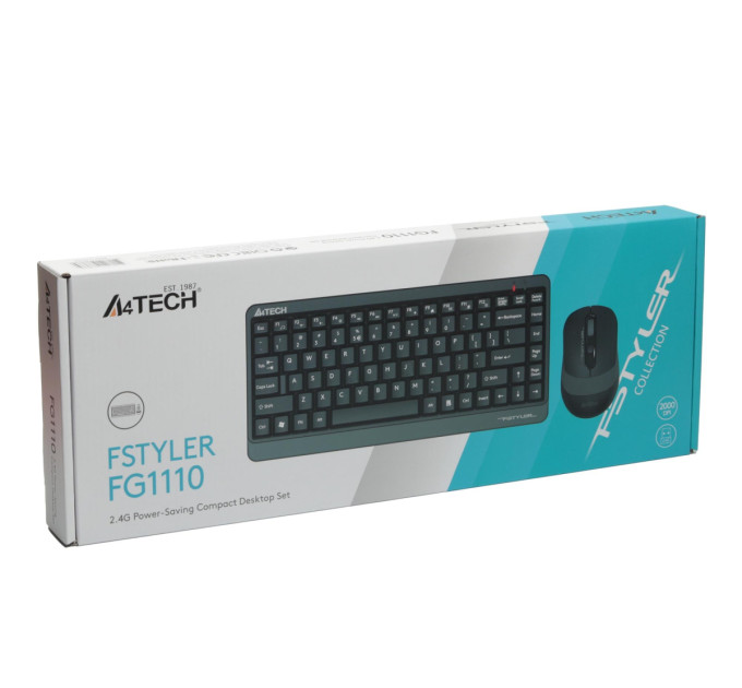 A4Tech Комплект (клавіатура, миша) бездротовий A4Tech FG1110 Grey