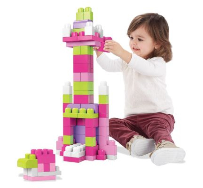 Mega Bloks Конструктор Mega Bloks рожевий у мішку 80 деталей (DCH62)