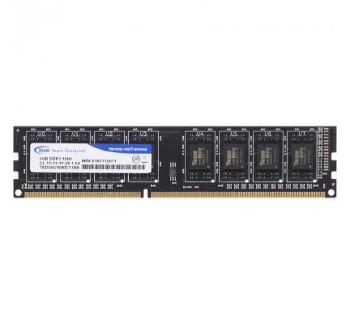 Модуль пам'яті для комп'ютера DDR3 4GB 1600 MHz Team (TED34GM1600C1101 / TED34G1600C1101)