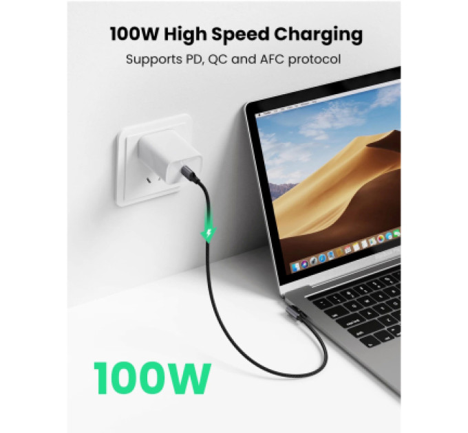 Ugreen Дата кабель USB-C to USB-C 2.0m 100W US334 Black Ugreen (70645)