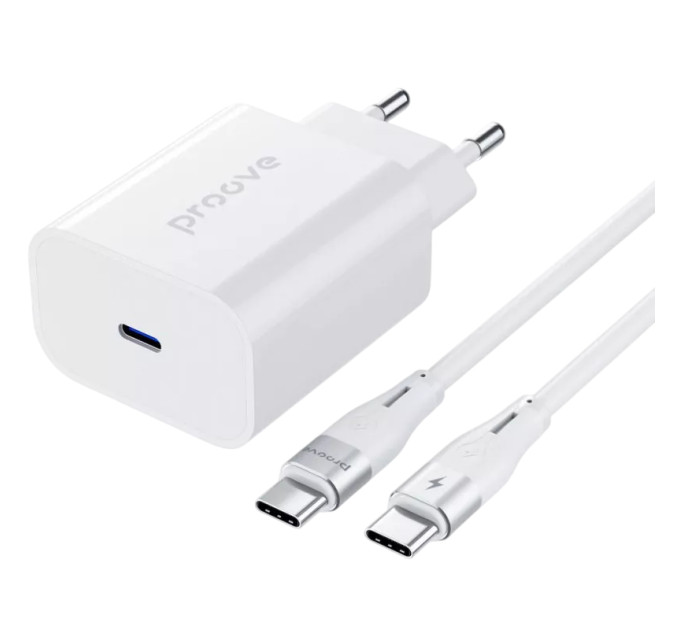 Proove Мережевий зарядний пристрій Proove Rapid 30W White (WCRP30012202) + кабель USB Type-C