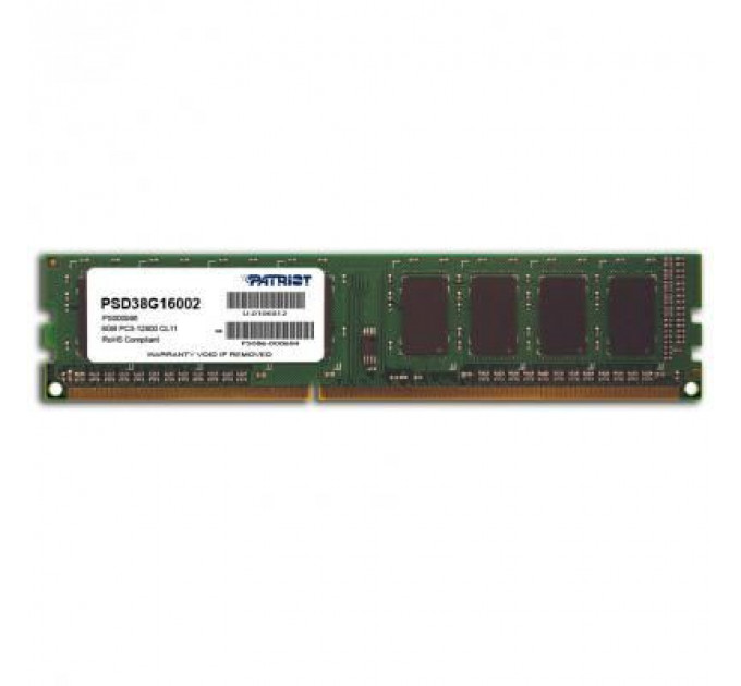 Модуль пам'яті для комп'ютера DDR3 8GB 1600 MHz Patriot (PSD38G16002)