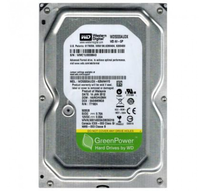 Жорсткий диск 3.5"  500Gb WD (#WD5000AUDX #)