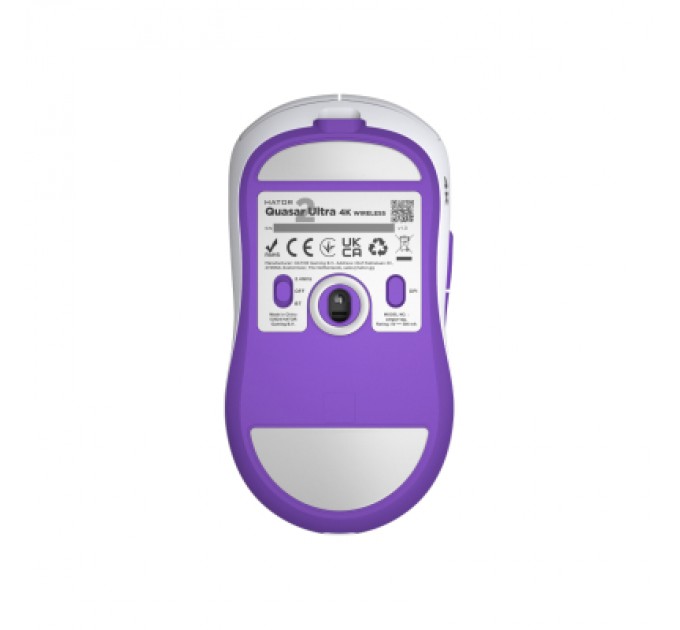 Мишка Hator Quasar 2 Ultra 4K Wireless/Bluetooth/USB White/Lilac (HTM571WL)
