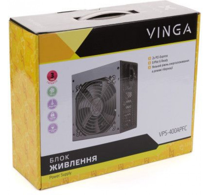 Блок живлення Vinga 400W (VPS-400APFC)