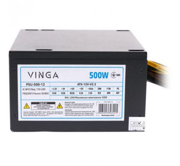 Блок живлення Vinga 500W ОЕМ (PSU-500-12)