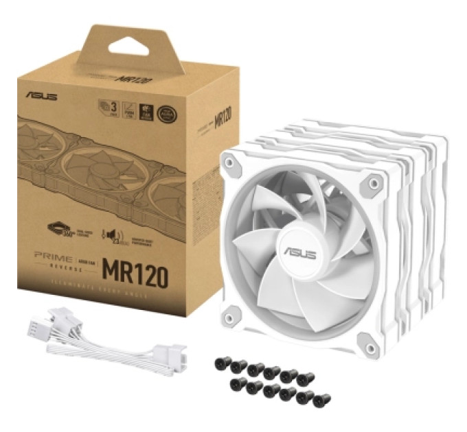 ASUS Кулер до корпусу ASUS PRIME MR120 REVERSE ARGB WHITE 3IN1 (90DA00L3-B09020)