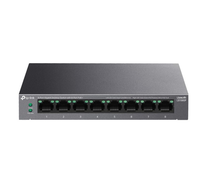TP-Link 8-портовий гігабітний комутатор, LS108GP TP-LINK
