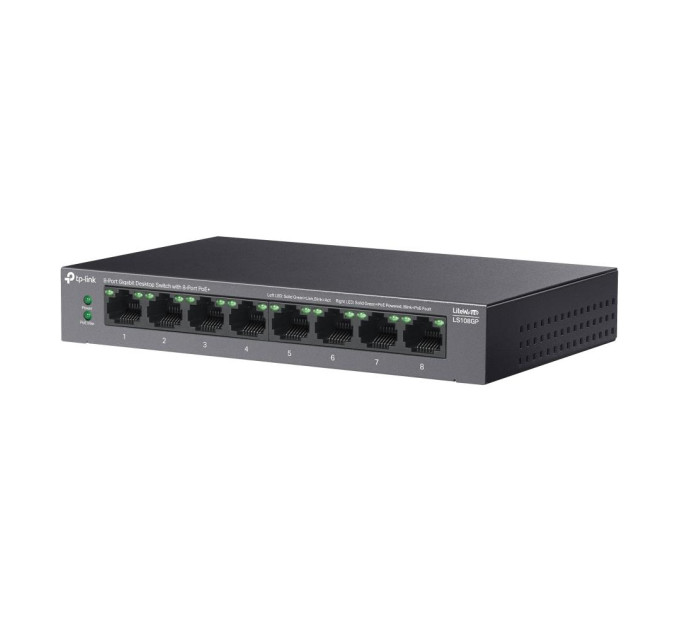TP-Link 8-портовий гігабітний комутатор, LS108GP TP-LINK