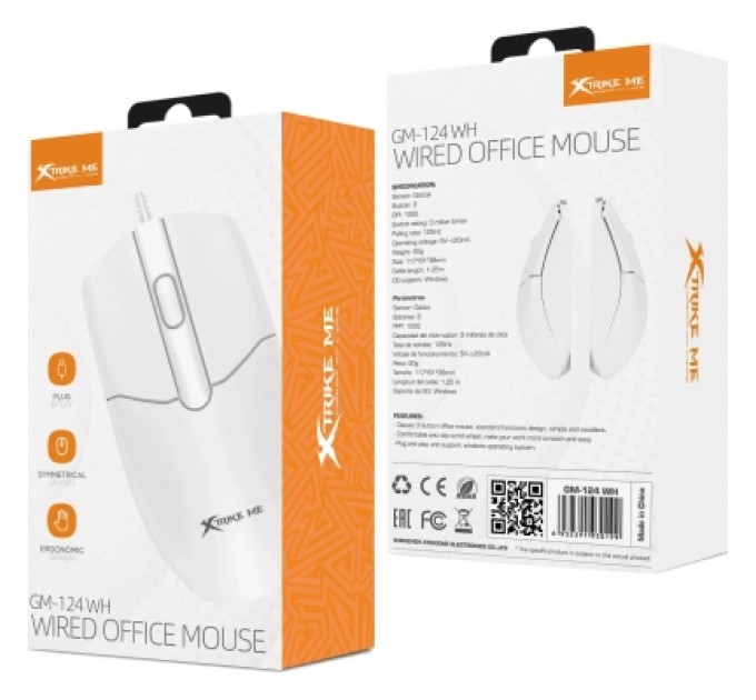 Xtrike ME Мишка Xtrike ME GM-124 USB White (GM-124WH)