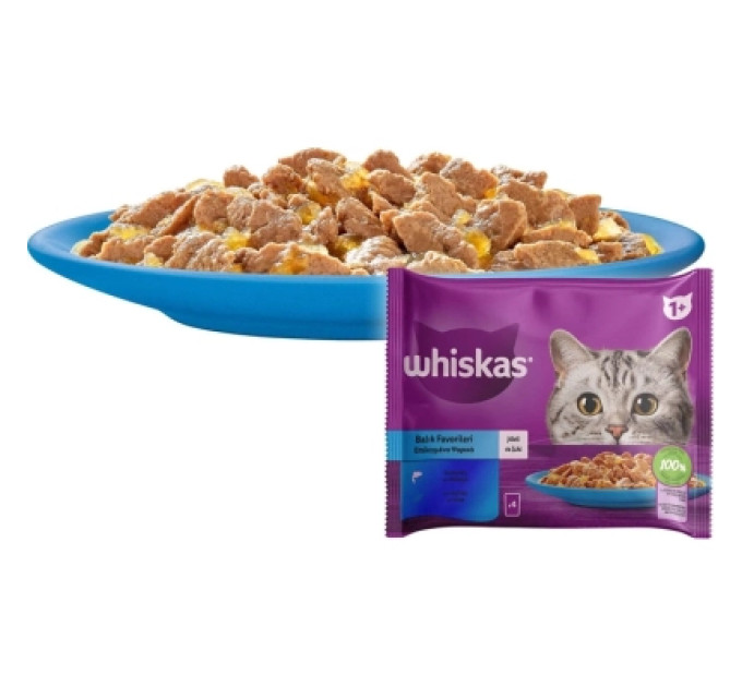Whiskas Вологий корм для кішок Whiskas тунець, лосось в желе 4х85 г (8410136025433)